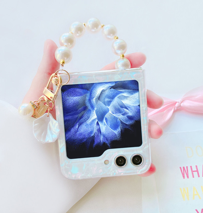 浚双梦幻贝母适用三星Galaxy Z Flip7FE手机壳折叠屏少女防摔手提链zflip6第六代挂绳保护壳时尚简约轻薄日韩