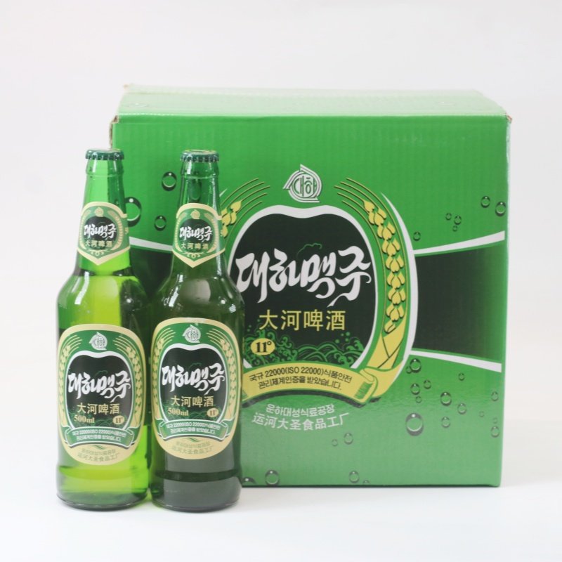 朝鲜大河大同江啤酒黄啤朝鲜特产原装进口丹东旅游平壤鸭绿江纪念