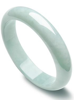 缅甸老坑冰种翡翠色旺夫真玉手镯女玉石翠绿玉镯子女款圆镯送人礼