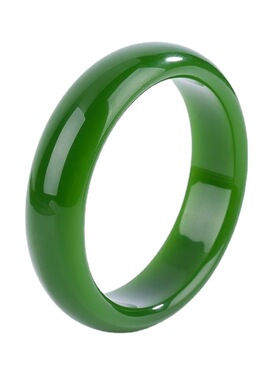 外蒙料手镯 仿碧玉手镯绿色女款菠菜绿玉碧玉色 玉石手镯