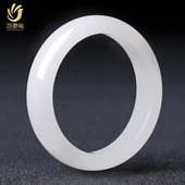 新疆和田白玉手镯女款 货羊脂昆仑玉镯子金丝玉饰手饰品货源