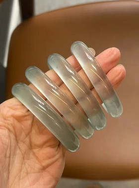 高冰种石英岩玉蓝水天青冻手镯库里蓝手镯冰透翡翠水沫玉手镯