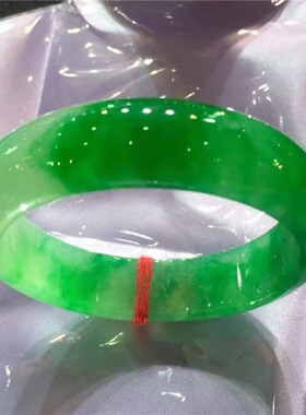 随机天然缅甸老坑货翡翠手镯女款冰糯种飘花阳绿色翡翠玉手