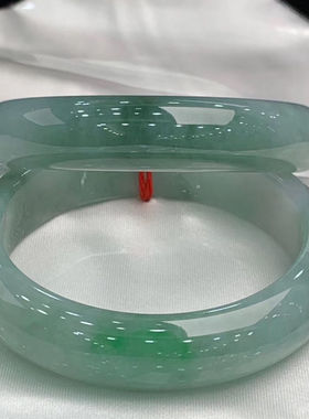 【】缅甸天然冰种冰糯种油青玉手镯翡翠手镯货玉石女款