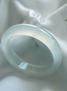 玉手镯女冰糯种阳绿翡翠手镯飘绿玉镯子晴水贵妃镯冰飘花玉镯少女