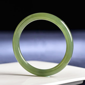 仿真玉湖水绿手镯外蒙料细圆条美人镯女款 玉石中宽镯子