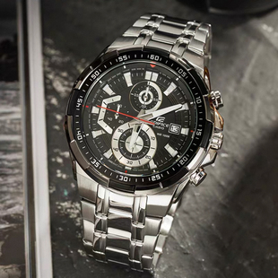 casio卡西欧手表男防水钢带商务石英赛车腕表EFR-539D-1A 539L