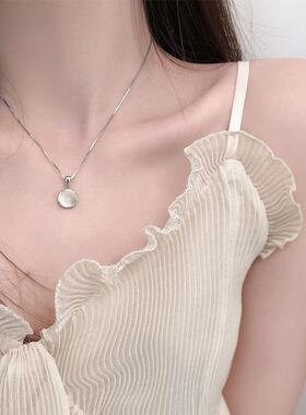 BIing2024新款项链白玉髓轻奢小众设计级感温柔仙气锁骨链女ins学