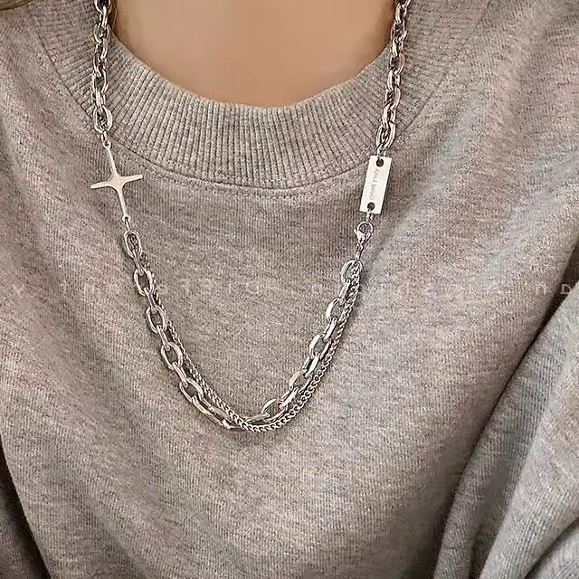 Bling粗项链男生潮ins嘻哈欧美小众设计高街链子配饰毛衣链女潮牌