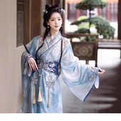 原创新款 改良直裾汉服庄生晓梦重工刺绣印花蝴蝶异形腰封日常款