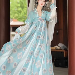 齐胸襦裙绣花古风一片式 薄款 汉服女成人春夏国风套装 原创新款