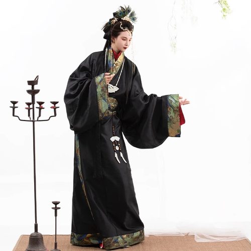 原创复原款2025新款战国袍汉服女马山楚墓改良版直裾袍日常大放量