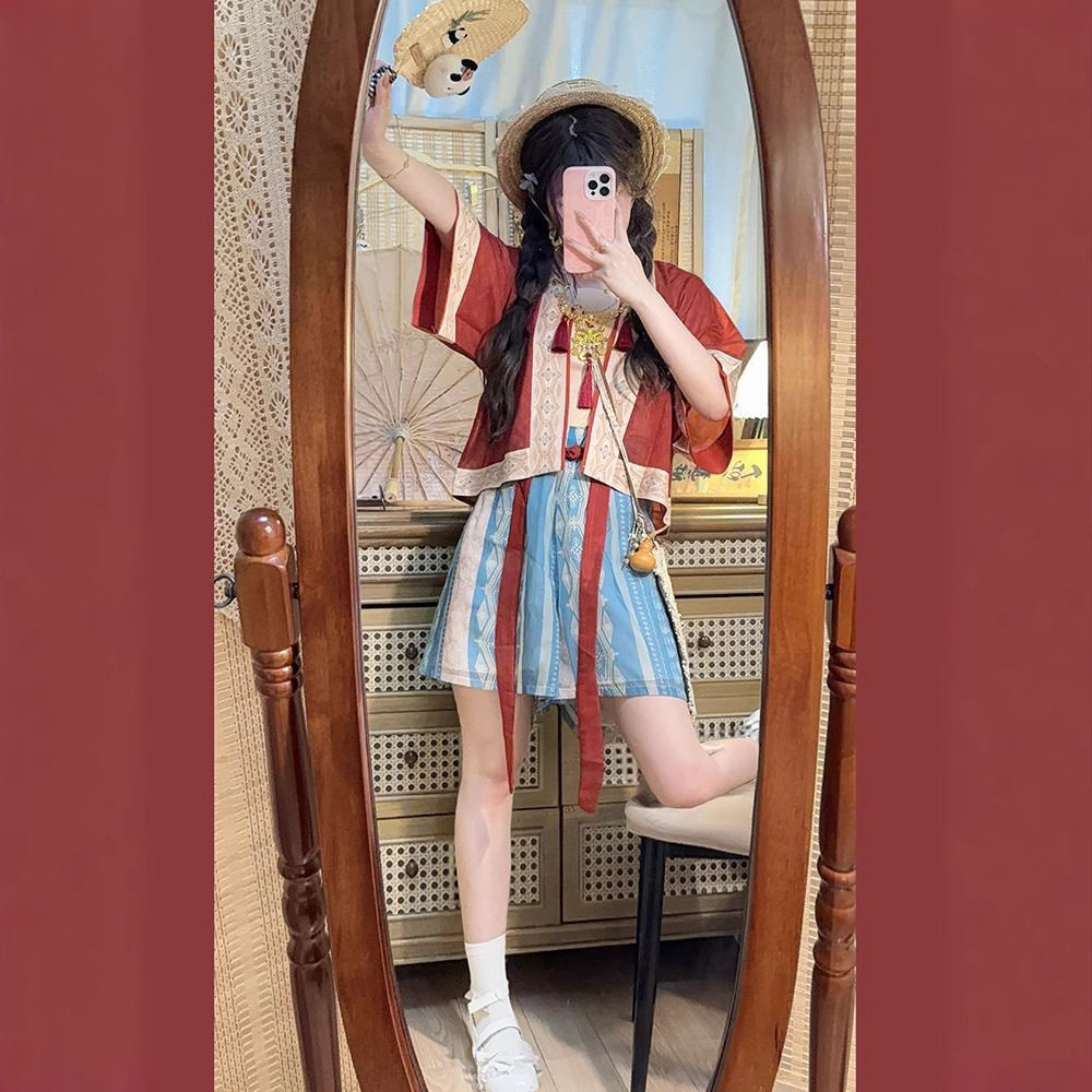 原创汉服女2025新款貉袖对襟汉服套装