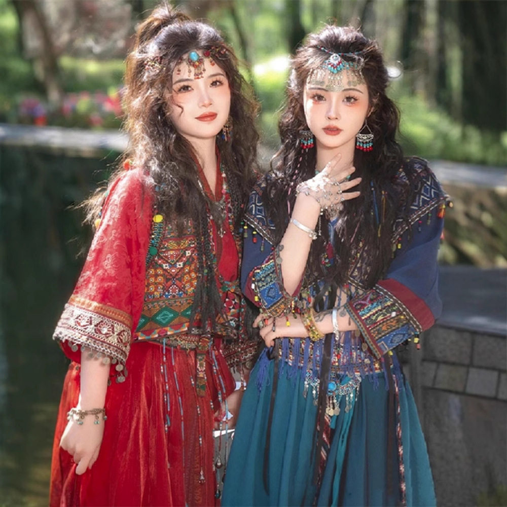 苗疆少女汉服苗疆公主异域风汉服春秋款西双版纳旅拍苗族古风汉服,女装/女士精品,汉服套装,淘宝优惠券,粉丝福利购,淘宝优惠卷