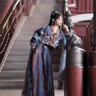 原创2025新款 青黛 汉服女改良唐背子半臂圆领齐腰襦裙日常春夏款