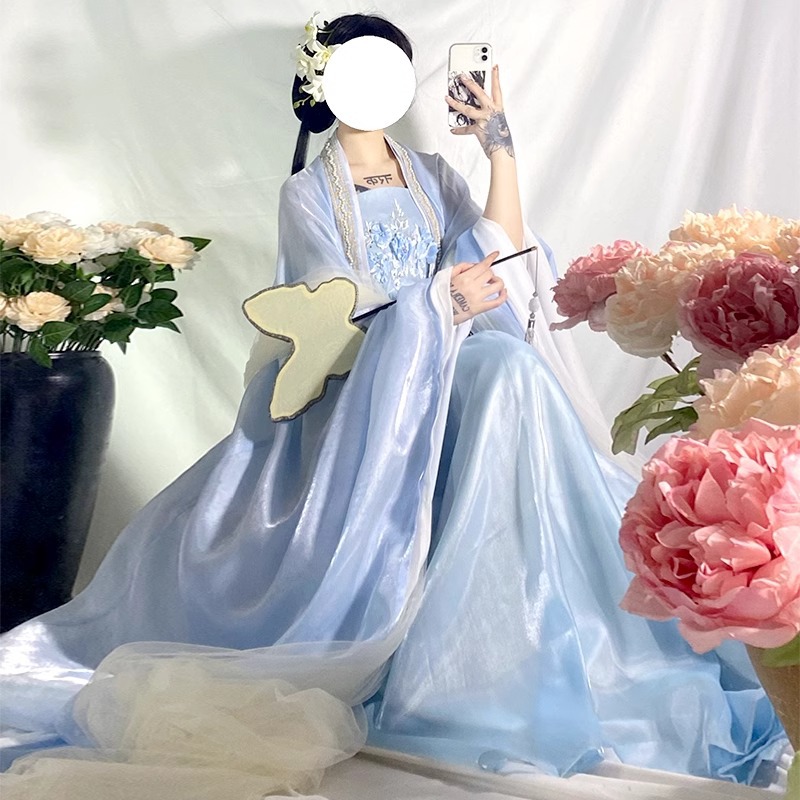 原创汉服女2025新款唐制诃子裙齐胸中国风大袖衫古装仙气春秋