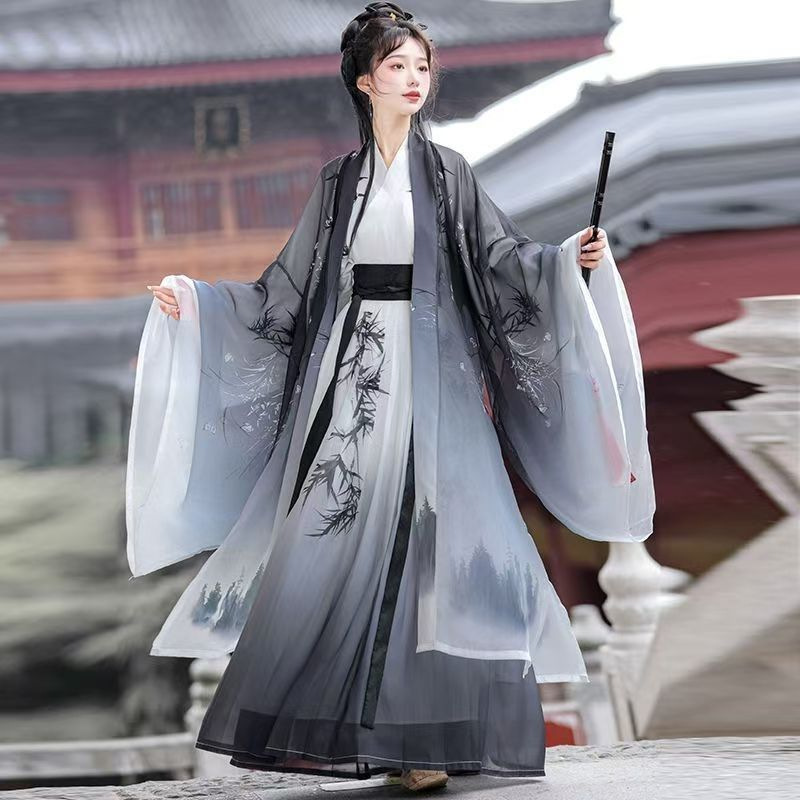 男女同款宋制原创2024成人新品齐腰水墨国风改良日常学生套装