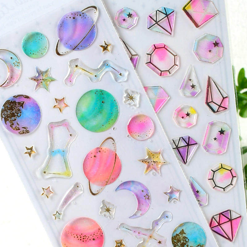 立体水晶滴胶贴纸diy梦幻少女心可爱手帐装饰素材幼儿园奖励贴画