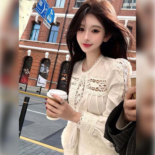 【少女诗】法式白月光 订制骨线蕾丝虚实结合层次感上衣/半裙