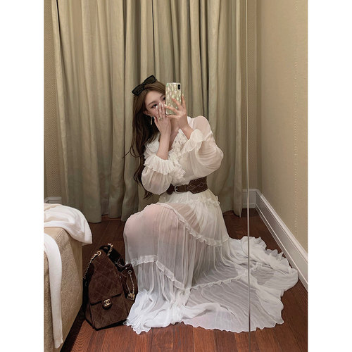 Momoshero【Paris巴黎暮纱】Limit朦胧氛围~掐腰连衣裙&古着腰带