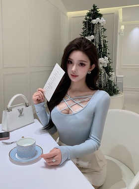 Momoshero【名伶“黑天鹅“蓝】date氛围品！即刻巴掌腰绑带蕾丝T