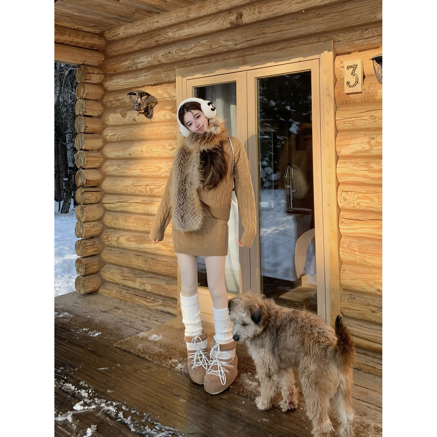 限量【Lp新贵绞花】“奢品暖意！”绵羊毛&山羊绒绞花上衣&半裙