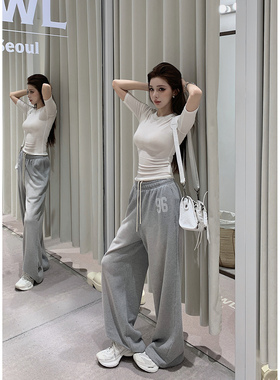 现货主推【北美卫裤】Acne新季“96”无风格的350g 灰色直筒卫裤