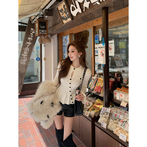 【Herben黛丽丝】大小姐“新贵”—14针斜扣鱼尾针织衫&摩登皮裤