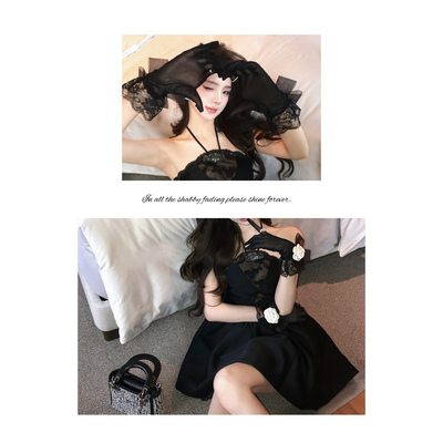 Momoshero【Swan夜幕天鹅】Life高定系列！sp古董法蕾挂脖连衣裙