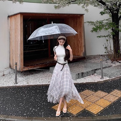 【电影feel｜DM格子裙】秀场热品！轻文艺格纹系3.45m+纱裙/上衣