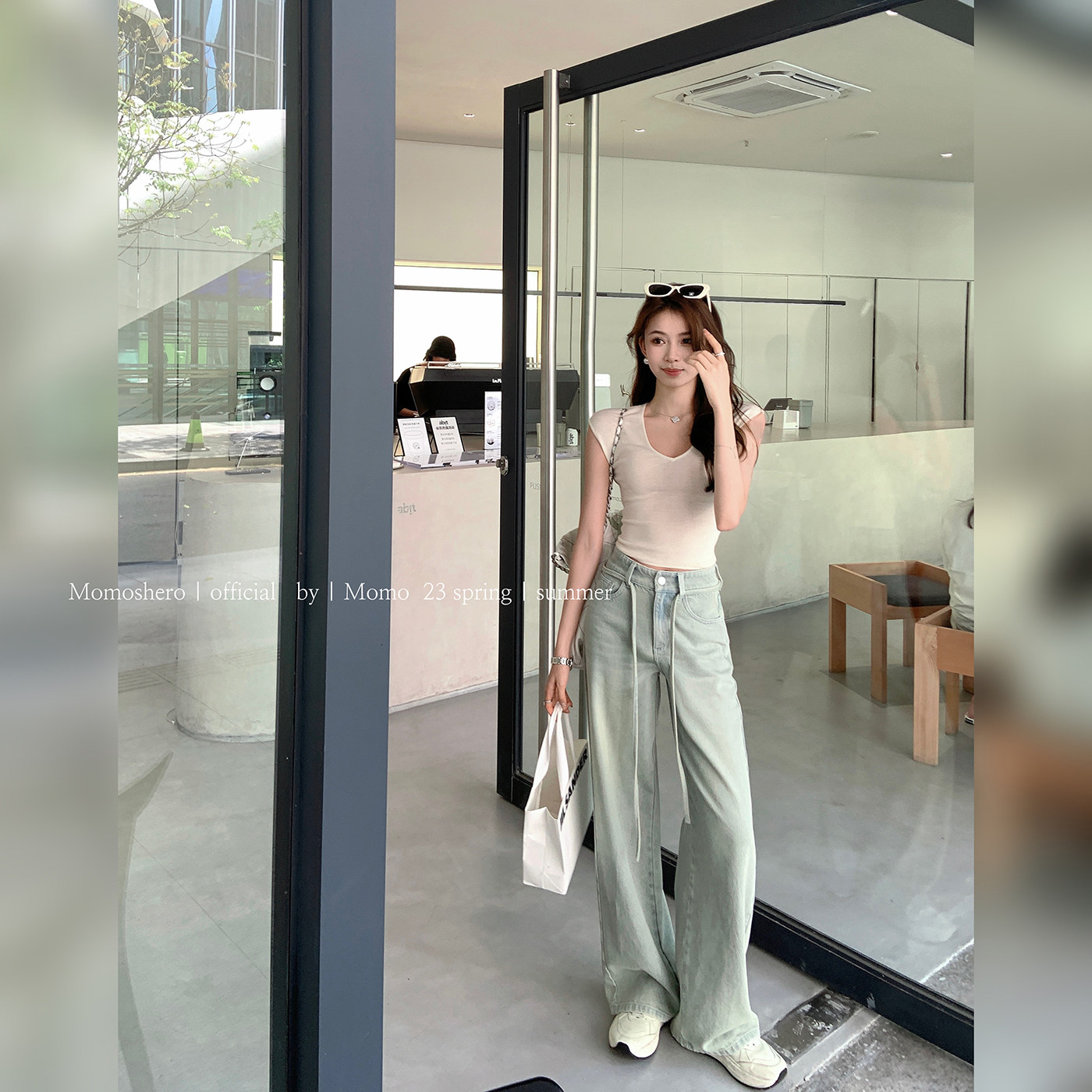 现货momoshero高品线 夏日特调牛仔 复古洗水进口标准直筒牛仔裤