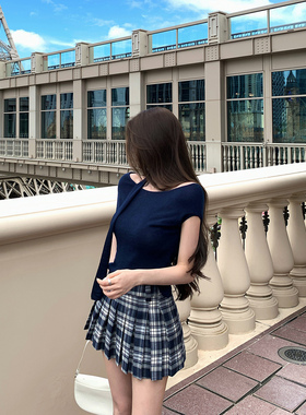 现货【藤校艺术生】美高体验卡 dating with英伦半裙/一字肩
