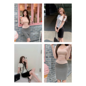 一步裙ins博主—速成时髦 现货 人手一条 高弹针织基础包臀裙