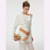 半熟女 软软亲肤棉 French style我 舒适区 斜肩上衣 半裙