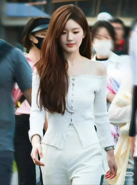 现货【淡颜月光】露丝品～必眼爱White tenderness珍珠扣一字肩