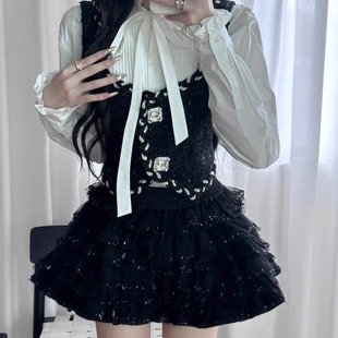 法香薇薇安 漫步在法国艺术连廊马甲 Back Paris 半裙 现货