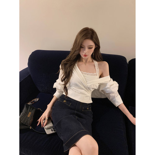 现货【modern智性女】——“去班味”蚂蚁腰衬衫/蕾丝背心