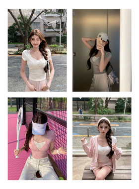 现货【小精致t】像日常里精心打扮过 假两件撞色莱赛尔=夏日的tee