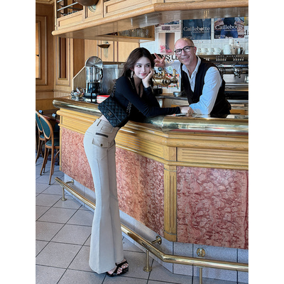 现货【曼城特工裤】”塑形版“工装口袋微喇裤/sexy扭结挂脖上衣