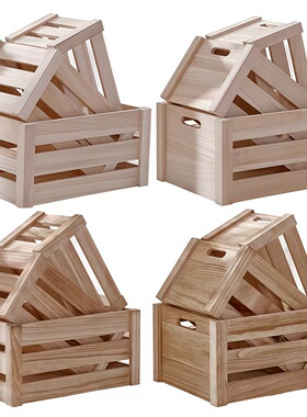 实木收纳箱复古做旧长方形木箱子超市陈列装饰木框箱木条箱子定制