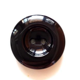 中长款 大扣子双面羊绒毛呢大衣外套纽扣高档黑色亮面男女百搭钮扣