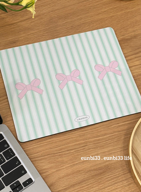 薄荷奶绿色～原创蝴蝶结鼠标垫杯垫餐垫防滑办公室电脑垫子