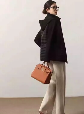 休闲拼接棉服女2024年秋冬新款大码短款上衣欧货百搭女装外套