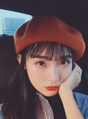日系秋冬冬复古百搭冬季贝雷帽韩版女潮英伦蓓蕾画家帽子女网红款