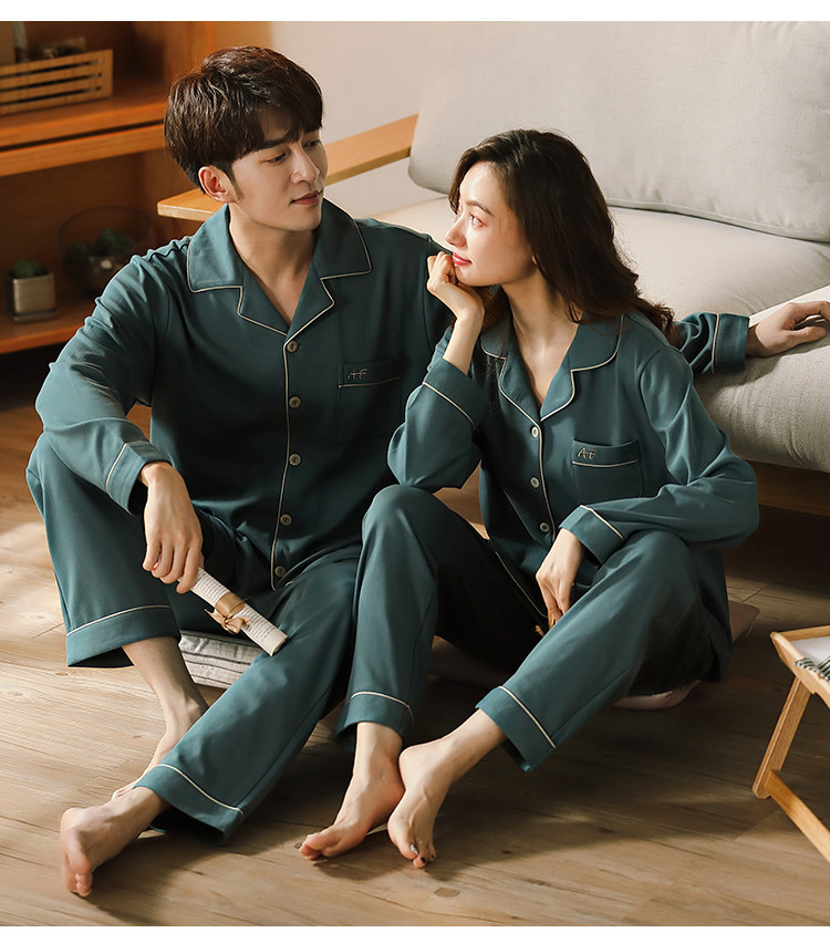春秋长袖情侣睡衣纯棉女休闲开衫秋冬宽松全棉男士翻领家居服套装,女士内衣/男士内衣/家居服,睡衣/家居服套装,淘宝优惠券,粉丝福利购,淘宝优惠卷