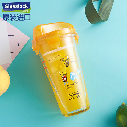Glasslock进口卡通玻璃水杯