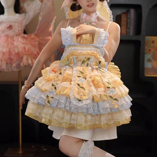女童洛丽塔公主裙2026新款高端定制莫奈花园连衣裙夏装女孩裙子薄