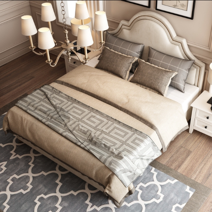 北欧轻奢布艺床现代简约双人储物床美式1.8米主卧床1.5米小户婚床