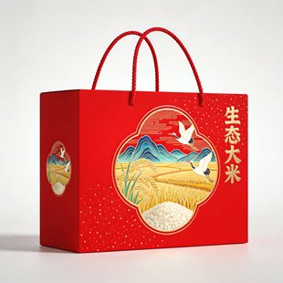 生态大米礼盒套盒五常稻花香盘锦蟹田米礼品盒 五谷杂粮包装纸箱