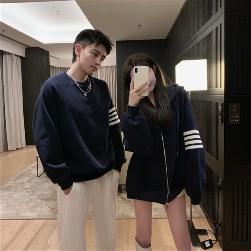 tb华夫格设计感圆领卫衣女